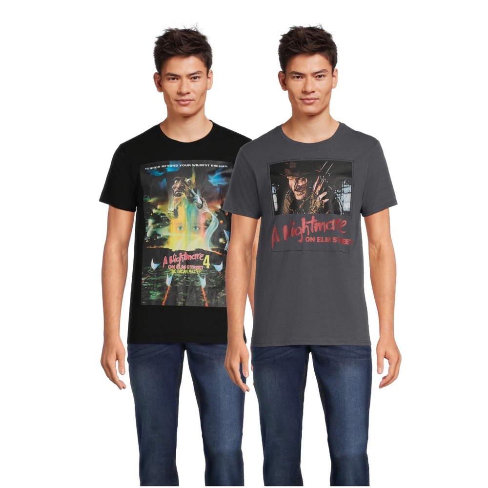 - Warner Brothers A Nightmare on Elm Street Halloween Graphic Tees, 2-Pack